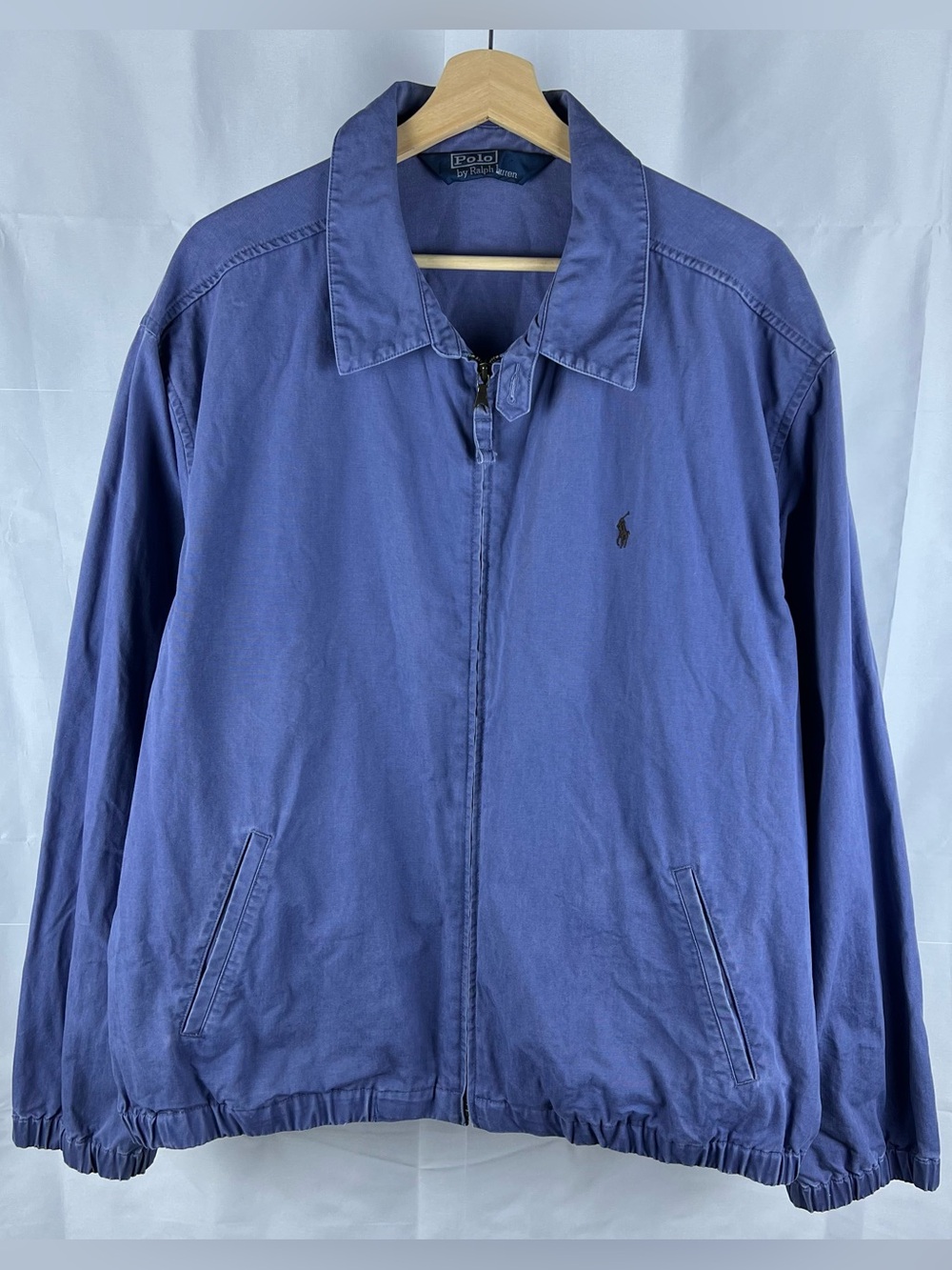 Vintage Ralph Lauren Jacket Mens XL Blue Embroidered Harrington Bomber 90s